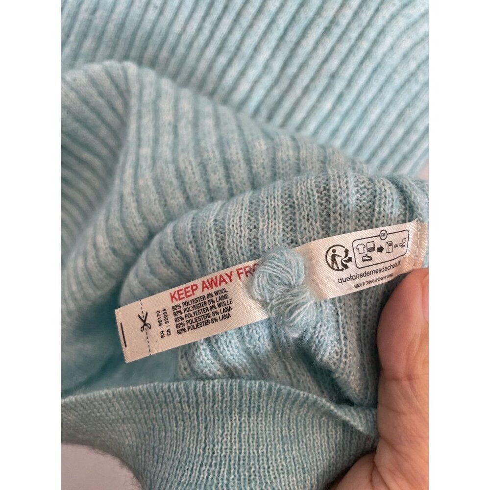 Daily Practice Light Blue Wool Blend Sweater Size XL Cozy Casual Long‎ Sleeve - Picture 4 of 9